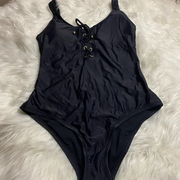 Mossimo size Medium black one piece swimsuit - Picture 8 of 12